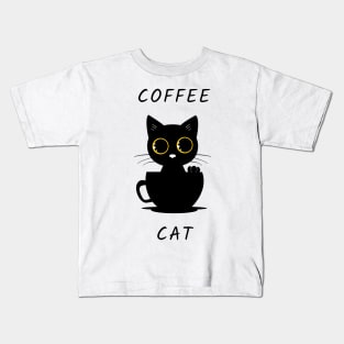 Coffee cat Kids T-Shirt